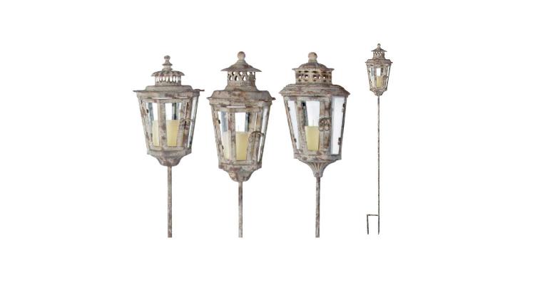 Lampa metalica antichizata pe bara de metal Esschert Design