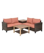 Set coltar 4 piese TILSON lungime 197 latime 197 inaltime 74 mix maro cu caramiziu 