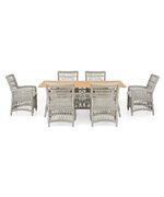 Set 6 scaune si masa dreptunghiulara MACKINAC  gri cu natur gri