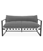 Canapea 2 locuri REEF lungime 150 latime 77 inaltime 61 negru cu gri 