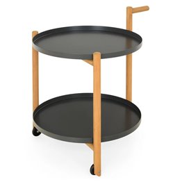 Gheridon DOMINO lungime 58 latime 73.6 inaltime 79 natur cu negru 