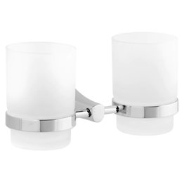 Suport dublu pahare DORA lungime 19 latime 10 inaltime 9.5 cromat