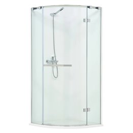 Sistem dus semi rotund sticla (8mm) MEREDITH lungime 80 latime 80 inaltime 195 cromat cu sticla clara