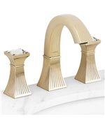 Baterie lavoar 3 iesiri ABRAHAM lungime 25 latime 18.5 inaltime 19.4 11.1 cromat cu auriu