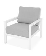 Fotoliu MATZO lungime 77 latime 88 inaltime 87 alb cu gri