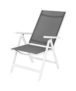 Scaun cu spatar reglabil MALITO lungime 61.5 latime 73 inaltime 108 alb cu gri