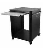 Masa de exterior pe roti, cu sistem de blocare si raft rectractabil din otel inoxidabil Cozze 60 x 60 x 83,5 cm 90300