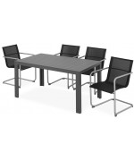 Set 4 scaune si masa HAVEN ESSEN  antracit cu gri