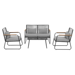 Set mobilier DARWIN terasa si gradina 2 fotolii, canapea si masuta