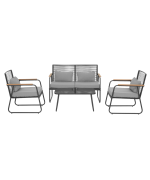 Set mobilier DARWIN terasa si gradina 2 fotolii, canapea si masuta