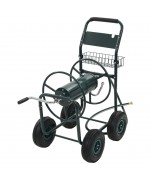 Carucior pentru furtun de gradina, conector 1/2\" verde, otel