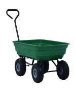 Carucior manual de gradina basculabil, verde, 300 kg, 75 l