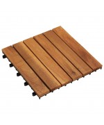 Set de 10 plăci din acacia 30 x 30 cm, model vertical