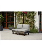 Canapea de exterior, Keter, Elements 2 locuri grafit cu perne gri deschis