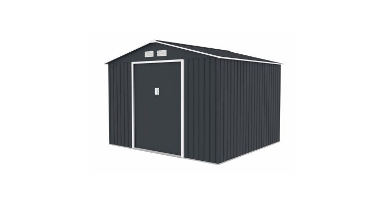 Magazie de gradina metalica Archer D, otel galvanizat, 227 x 259 x 203 cm, gri