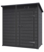Magazie de gradina Keter Essential 6 x 4, plastic, cu podea inclusa, antracit negru