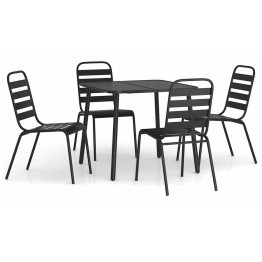 Set de masa pentru gradina, 5 piese, antracit, otel