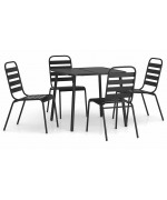 Set de masa pentru gradina, 5 piese, antracit, otel