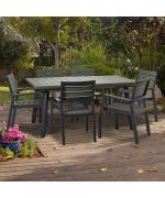 Scaun de terasa cu cotiere - Harmony Grafit Gri- maroniu