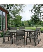 Scaun de terasa cu cotiere - Harmony Grafit Gri- maroniu