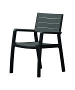 Scaun de terasa cu cotiere - Harmony Grafit Gri- maroniu