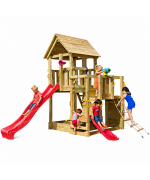 Spatiu de joaca din lemn Penthouse - Turn Blue Rabbit 2.0 cu doua tobogane