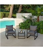 Set 2 fotolii si masuta ALTHEA  negru cu gri