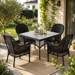 Set mobilier terasa si gradina SUSAN cu 4 scaune si masa, 4 locuri