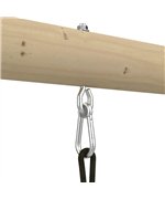 Set Leagan triplu copii Tp Toys Barbouzet din lemn masiv rotund, set cu 3 leagane si topogan 220 cm incluse