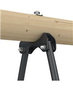 Set Leagan triplu copii Tp Toys Barbouzet din lemn masiv rotund, set cu 3 leagane si topogan 220 cm incluse