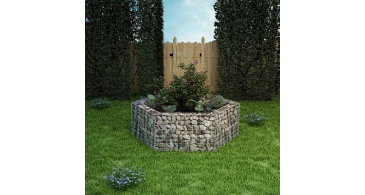 Jardinieră gabion hexagonală, 160 x 139 x 50 cm kivi.ro