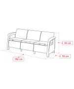 Canapea exterior Corfu II Max Love - Alb/ Gri-rece