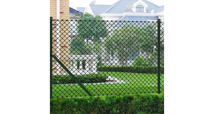 Gard de sarma 1 x 15 m Verde cu Stalpi si Accesoriile de montare poza kivi.ro