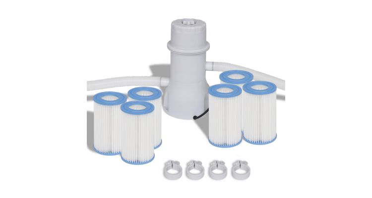 Set pompa cu filtru pentru piscina 3785 L/h si 7 filtre
