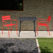 Set 2 Scaune si Masa patrata BALI  gri/-osu