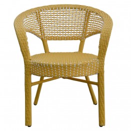 Scaun suprapozabil ISABELLE 71x66x76 cm galben/alb