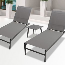 Set 2 Sezlonguri si Masuta SOLAR  kacki