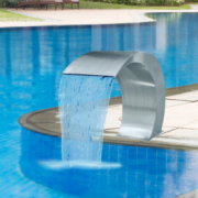 Fantana tip cascada pentru piscina din otel inoxidabil 45 x 30 x 60 cm