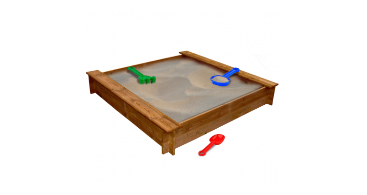 Cutie de nisip patrata pentru copii, lemn