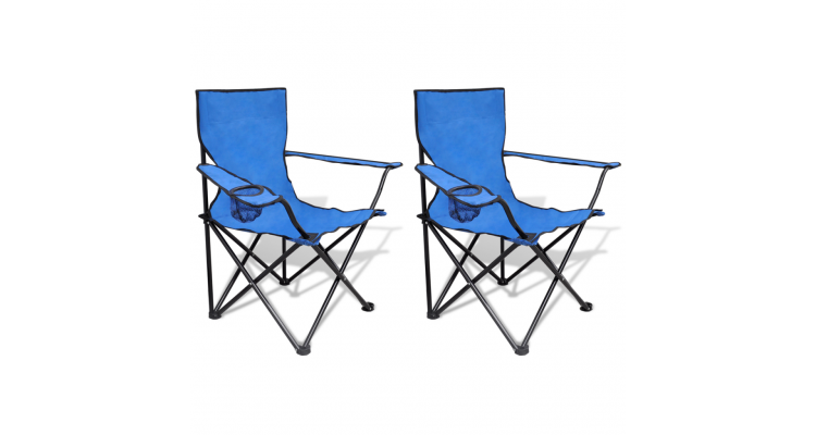 Set 2 scaune pliabile de camping, Albastru title=Set 2 scaune pliabile de camping, Albastru