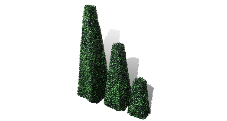 Set 3 arbusti artificiali in forma de piramida Alti producatori