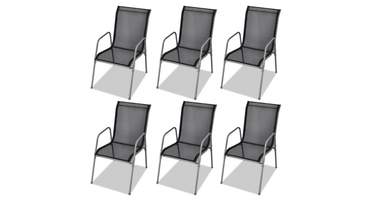 Set de 6 scaune din textilena pentru exterior title=Set de 6 scaune din textilena pentru exterior