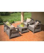 Set mobilier de gradina Corfu Gri-deschis