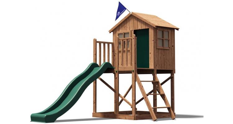 Spatiu de joaca din lemn 180x290x220 cm Lil Lodge Dunster House imagine 2021 kivi.ro