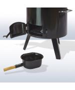 Cazan de gatit cu lemne, include capac si polonic, 14 L