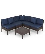 Set 6 piese SAN MARINO  maro/albastru