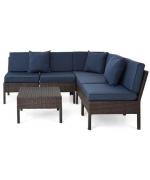 Set 6 piese SAN MARINO  maro/albastru