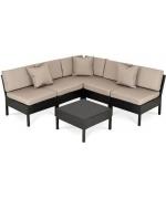 SAN MARINO Set coltar 5 piese si masuta negru,gri