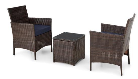 Set 3 piese DARWIN maro/albastru