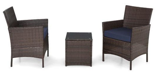 Set 3 piese DARWIN maro/albastru